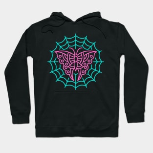 Butterfly spider web neon Hoodie